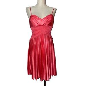XOXO Vintage made in USA Women’s Babydoll Satin Slip Dress size L Sweetheart